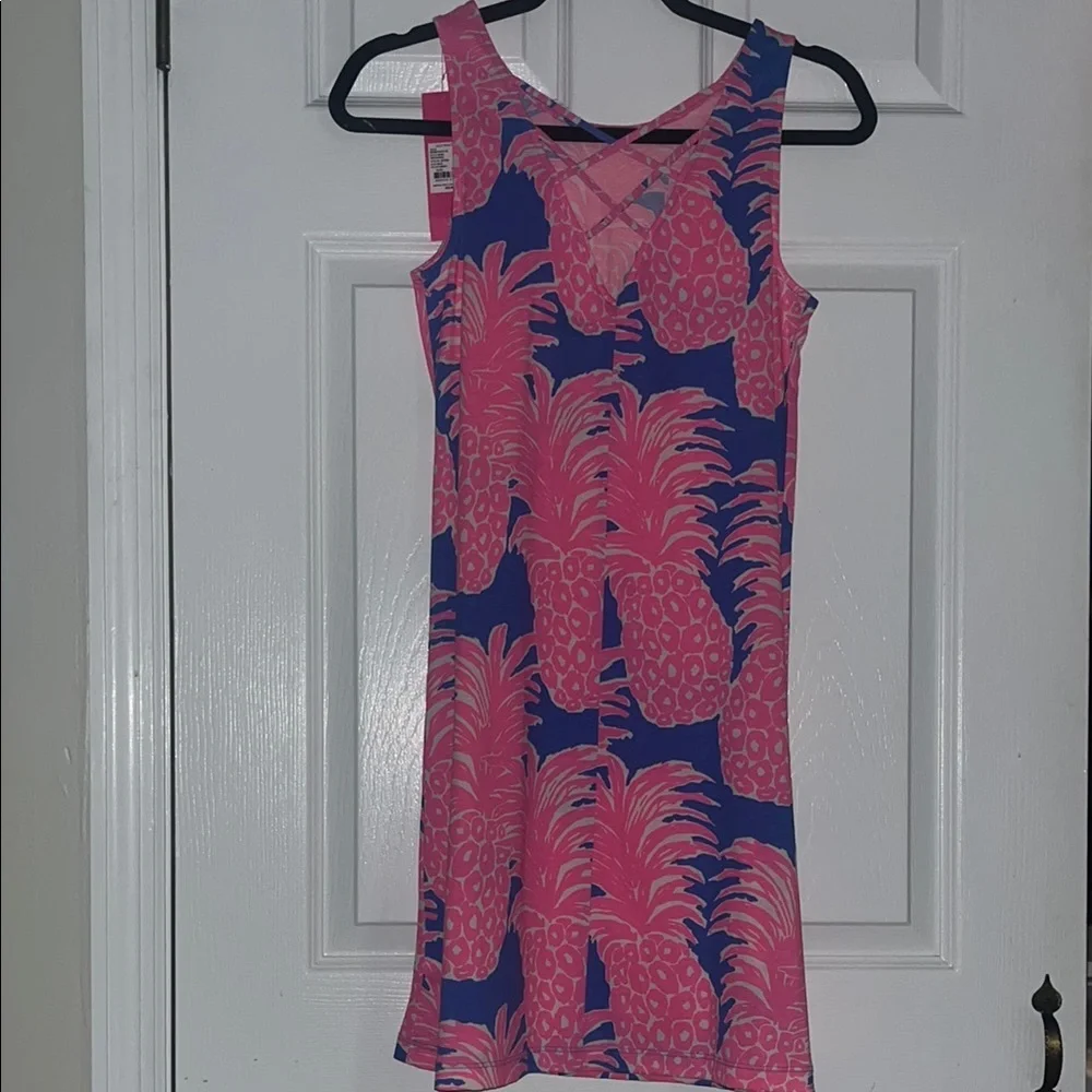 Lilly Pulitzer Pink and Blue Pineapple Mini Dress - Picture 1 of 8
